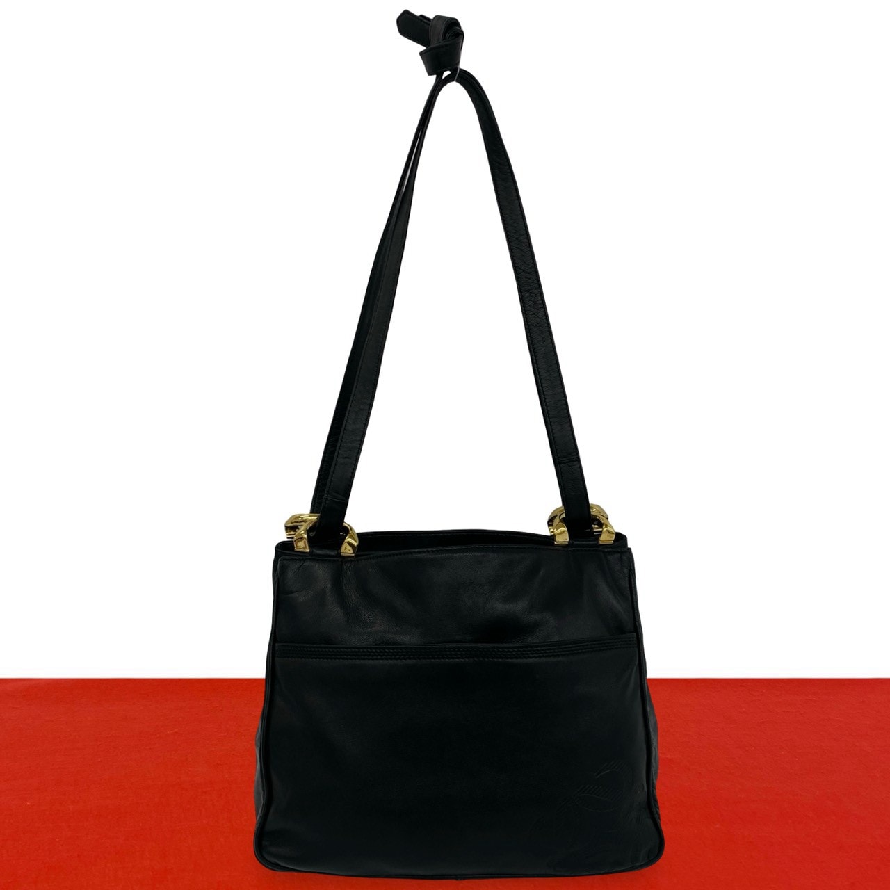 LOEWE ロエベ アナグラム ロゴ レザー ショルダーバッグ ブラック
66137
