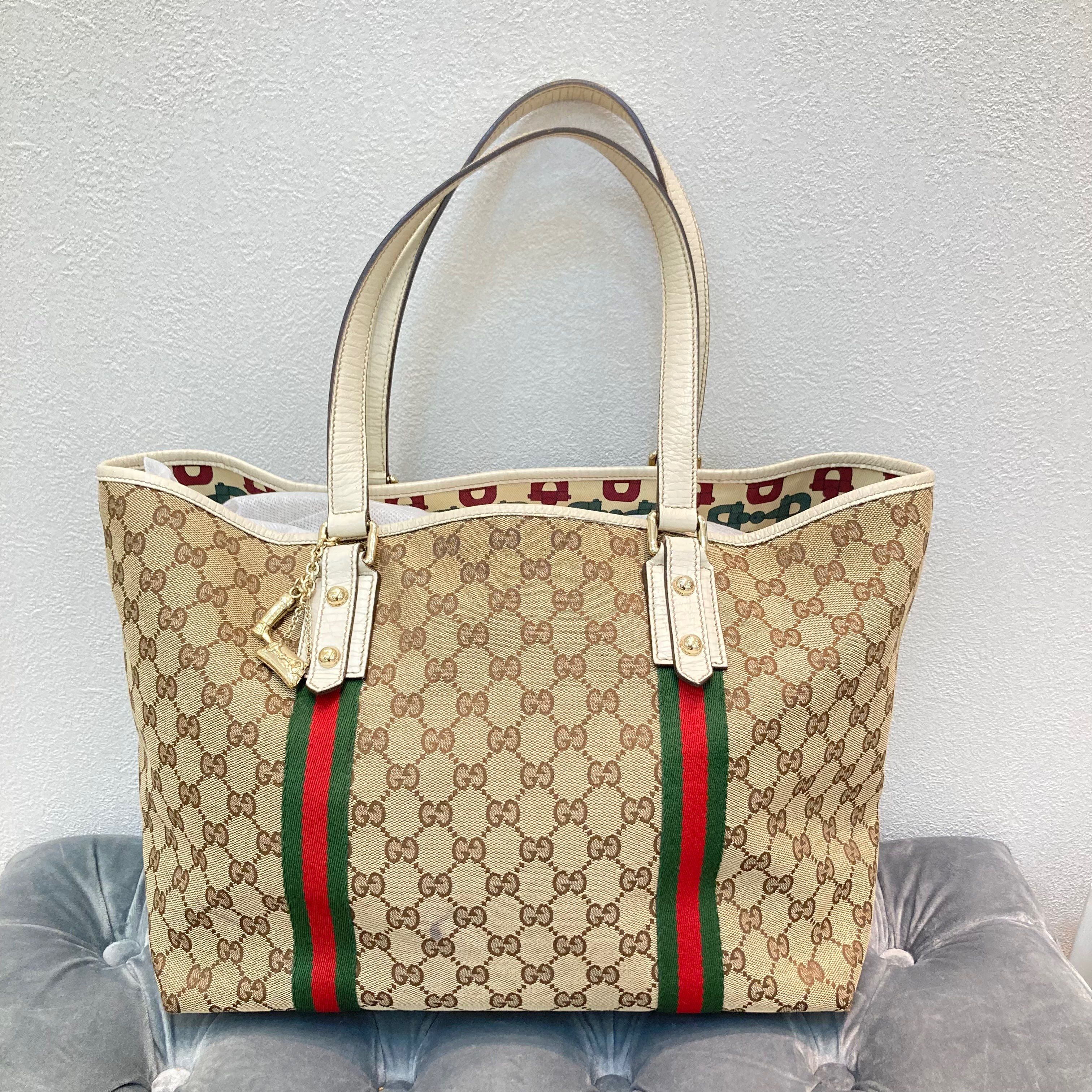 GUCCI  GG キャンバス トートバッグ ベージュ レディース