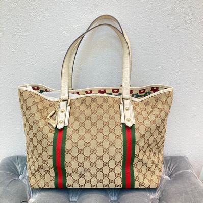 GUCCI GG キャンバス トートバッグ ベージュ レディース