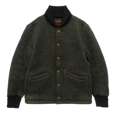 TENDERLOIN テンダーロイン T-BROWN BEACH JKT ブラウン ビーチ スナップボタン ウール ニット ジャケット ダークブラウン系 S【中古】