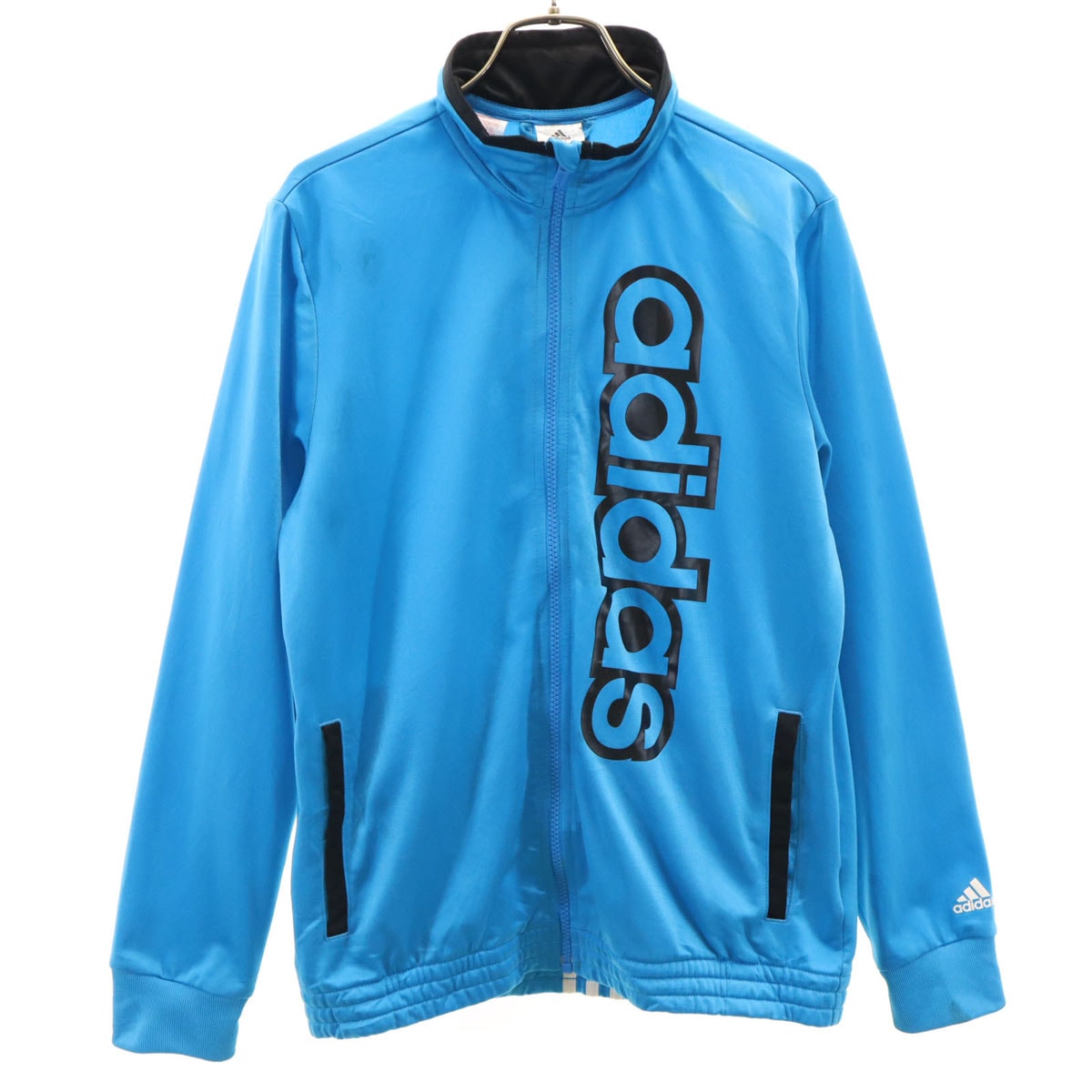 adidas アディダス トラックジャケット 160 水色 ジャージ