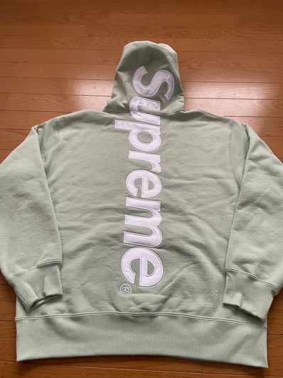 Supreme Satin Applique Hooded Sweatshirt "Mint"