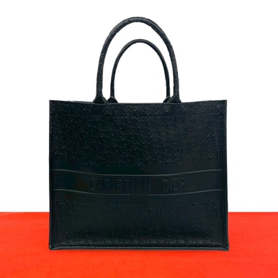 Christian Dior ディオール ブックトート オブリーク 柄 レザー トートバッグ ブラック
969-9