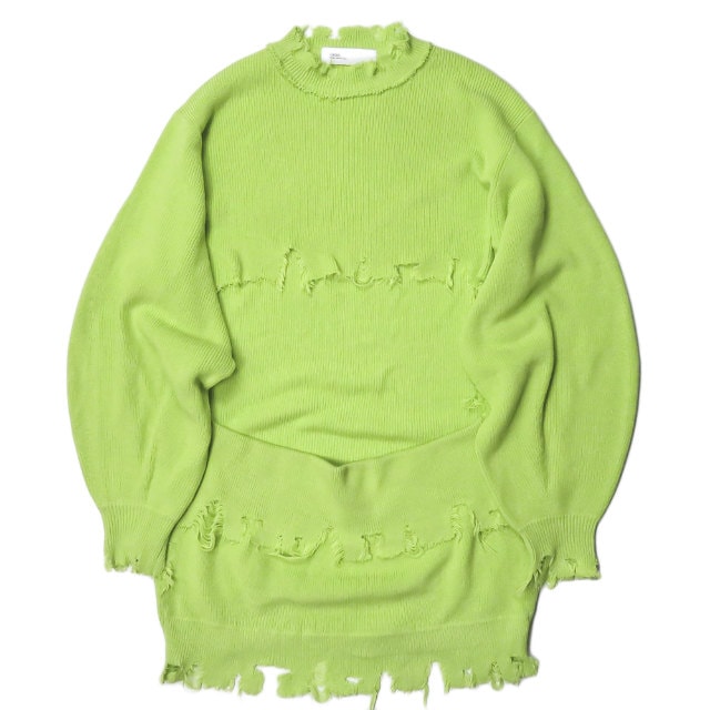 TOGA トーガ 21SS frayed knit pullover フライニットプルオーバー TA11-XN029 36 グリーン セーター ダメージ加工 TOGA ARCHIVES トップス lc31494
