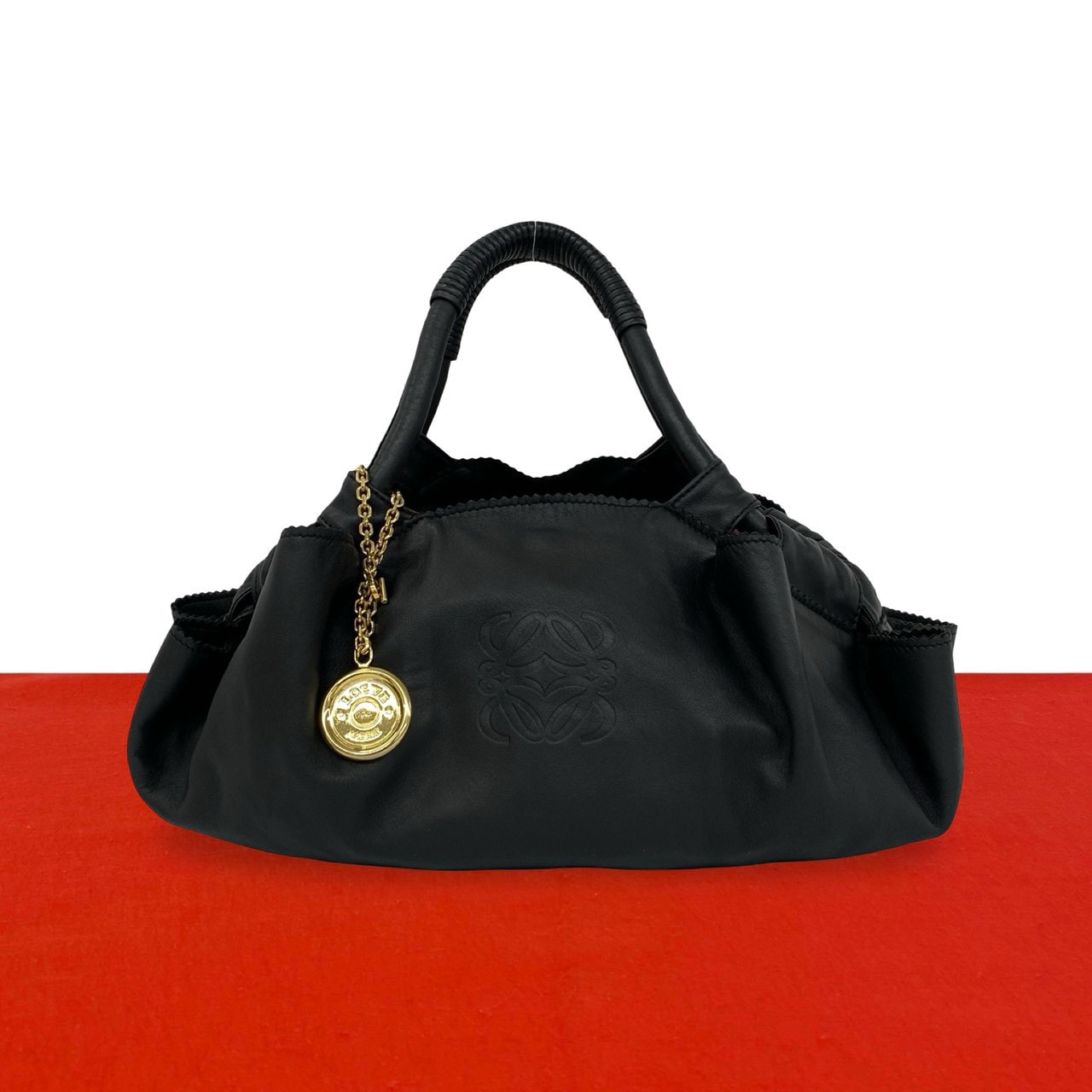 LOEWE ロエベ ナッパアイレ アナグラム ロゴ レザー ハンドバッグ ブラック
40193