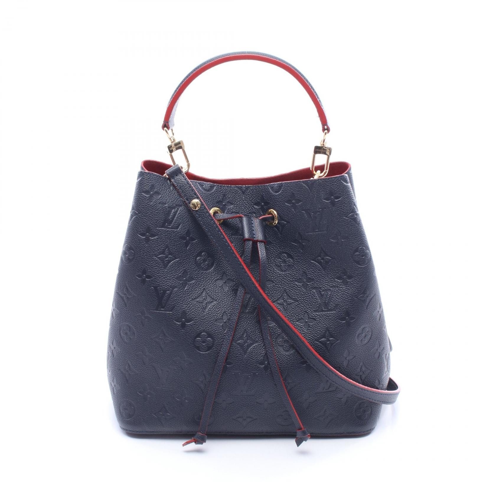 ルイ・ヴィトン LOUIS VUITTON ネオノエ ハンドバッグ バッグ レザー モノグラム・アンプラント マリーヌルージュ レディース ネイビー系 M45306 【中古】