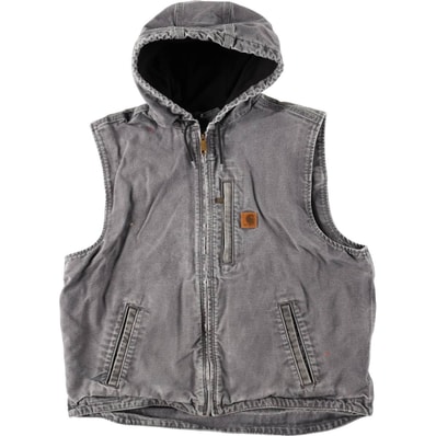古着 カーハート Carhartt フード付き ダックベスト メンズXL相当/eaa671497