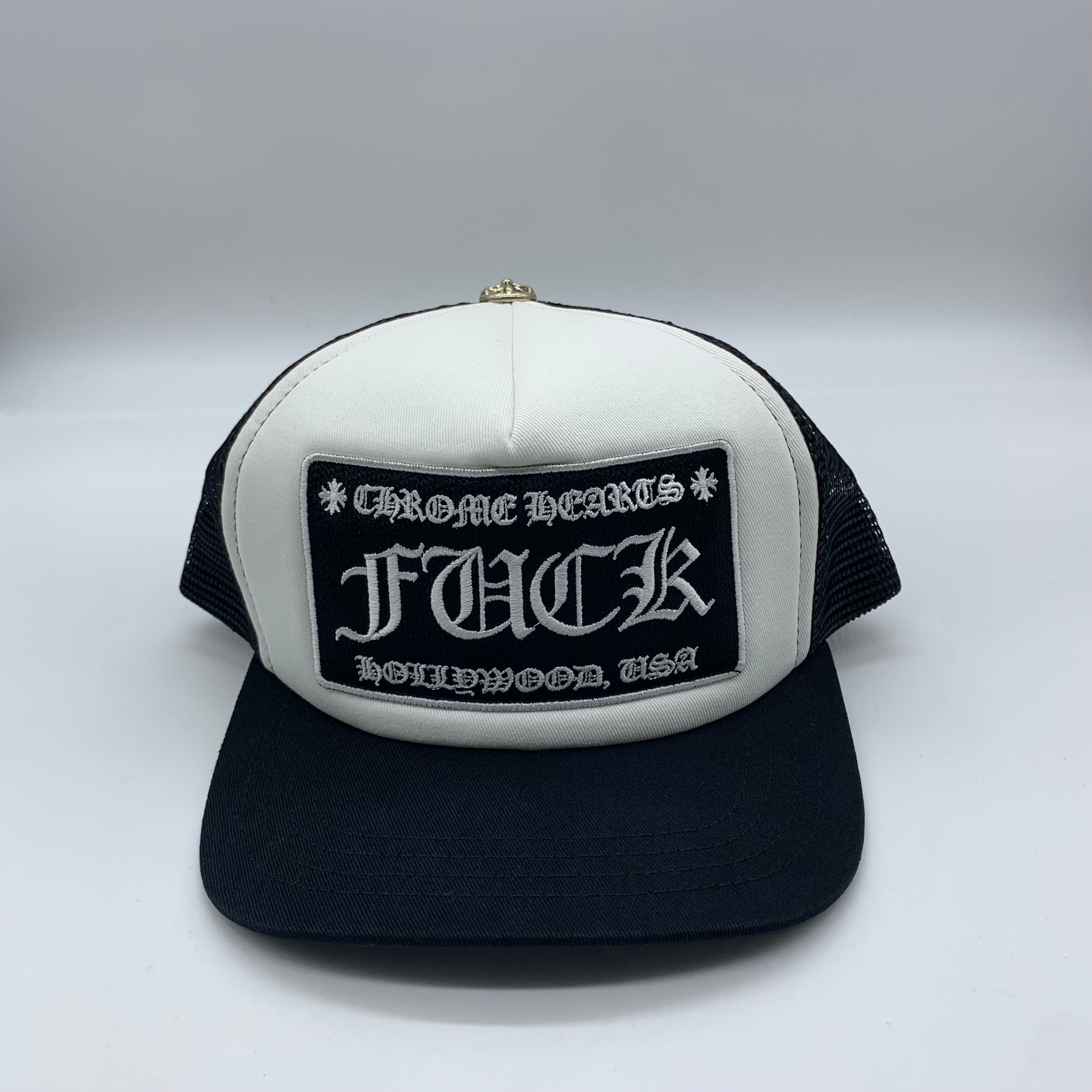 Chrome Hearts Tracker Cap Fuck "Black/White"