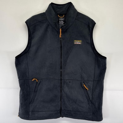 古着 エルエルビーン L.L.Bean ベスト フルジップ ワンポイントロゴ 大きいサイズ アウトドア XXL TALL ブラック系 メンズ