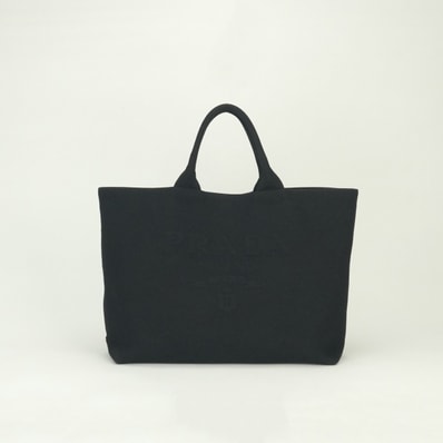プラダ PRADA ドリル トートバッグ バッグ トートバッグ ファブリック ブラック black 黒 シルバー金具 PRADA ハンドバッグ