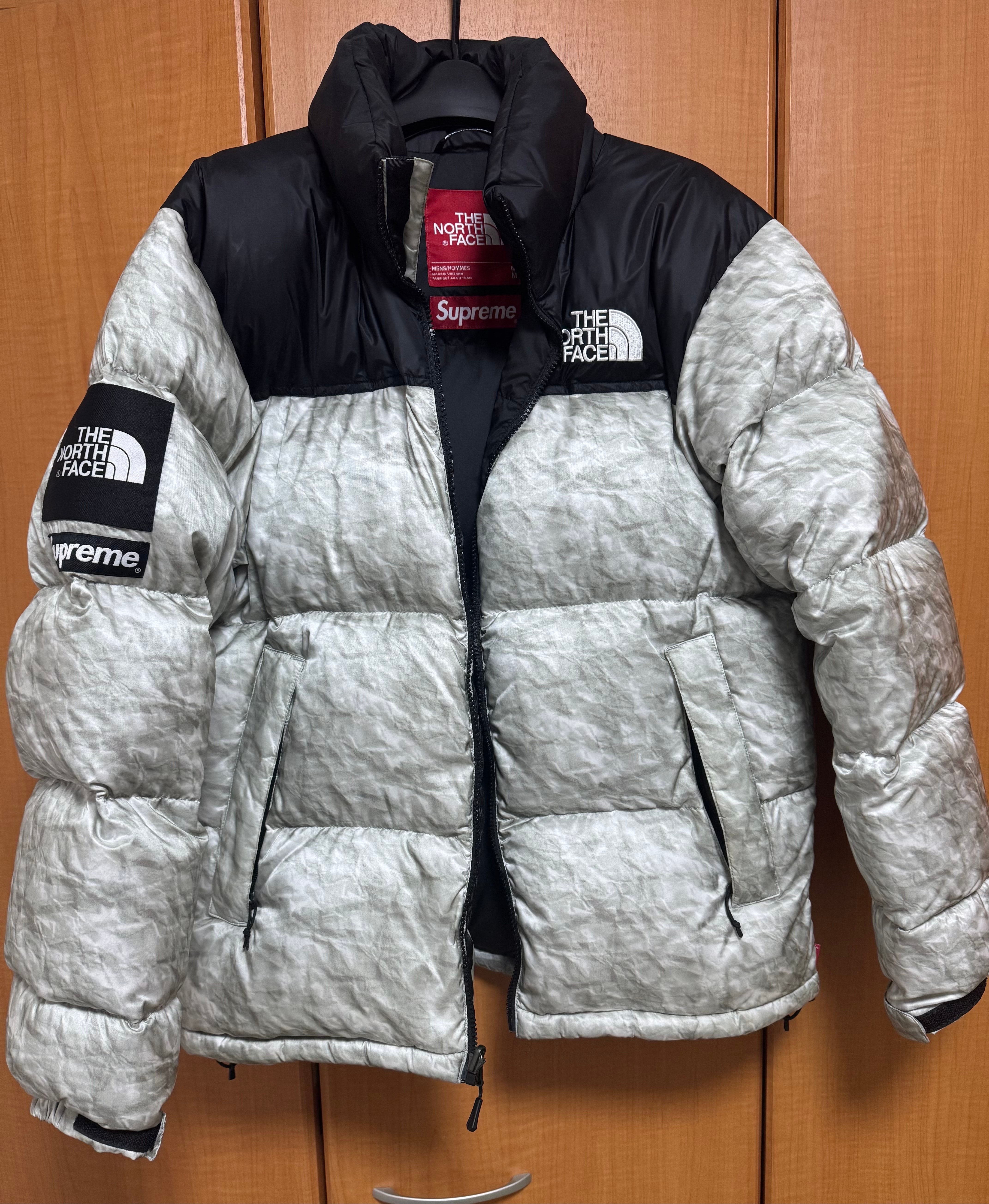 Supreme x The North Face Nuptse Jacket "White Paper Print"