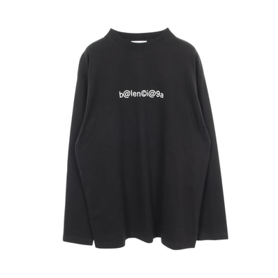 バレンシアガ BALENCIAGA SYMBOLIC LOGO 長袖Tシャツ 衣料品 トップス コットン メンズ ブラック系 【中古】