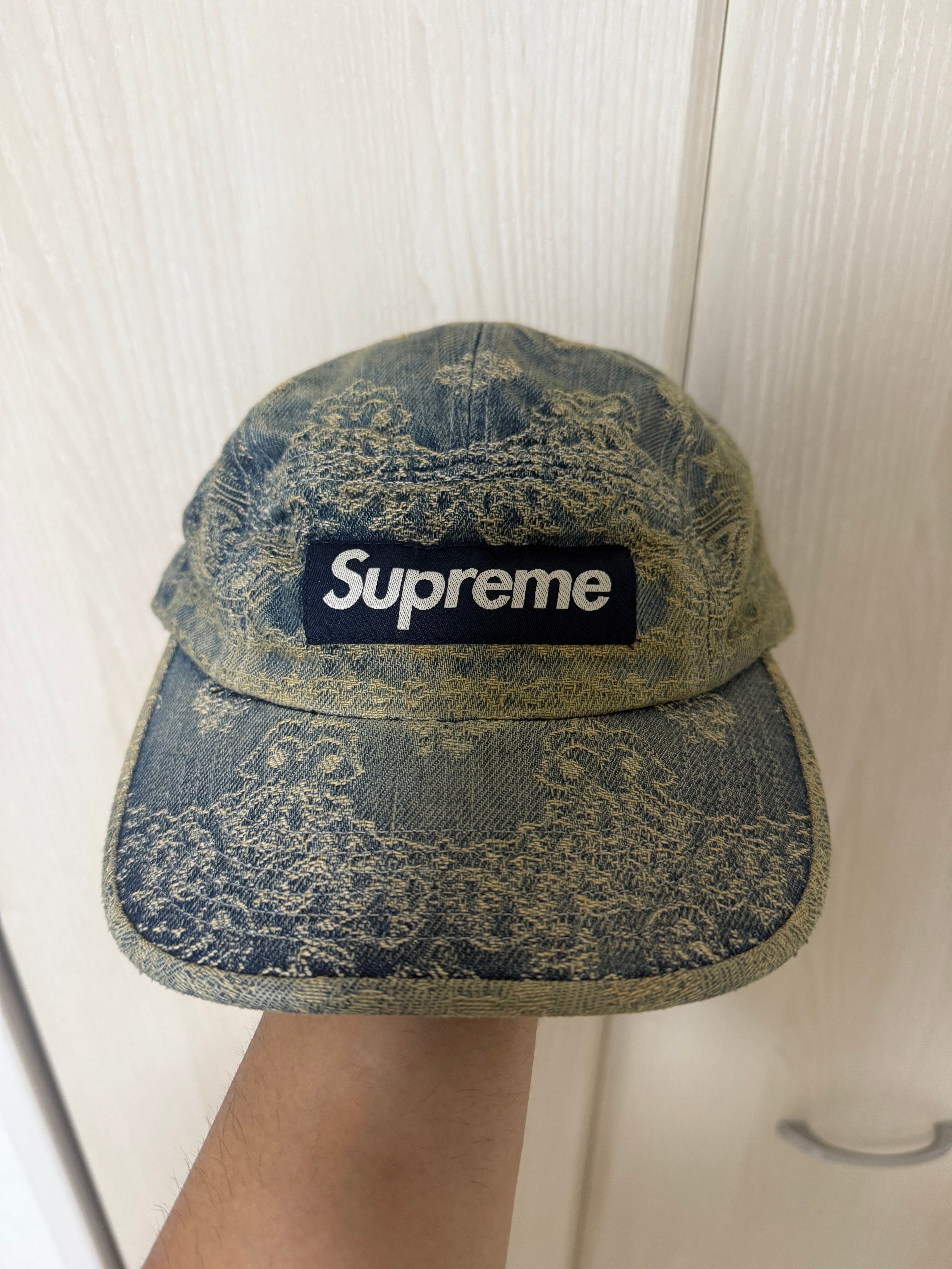 Supreme Bandana Jacquard Denim Camp Cap "Blue" (25SS)