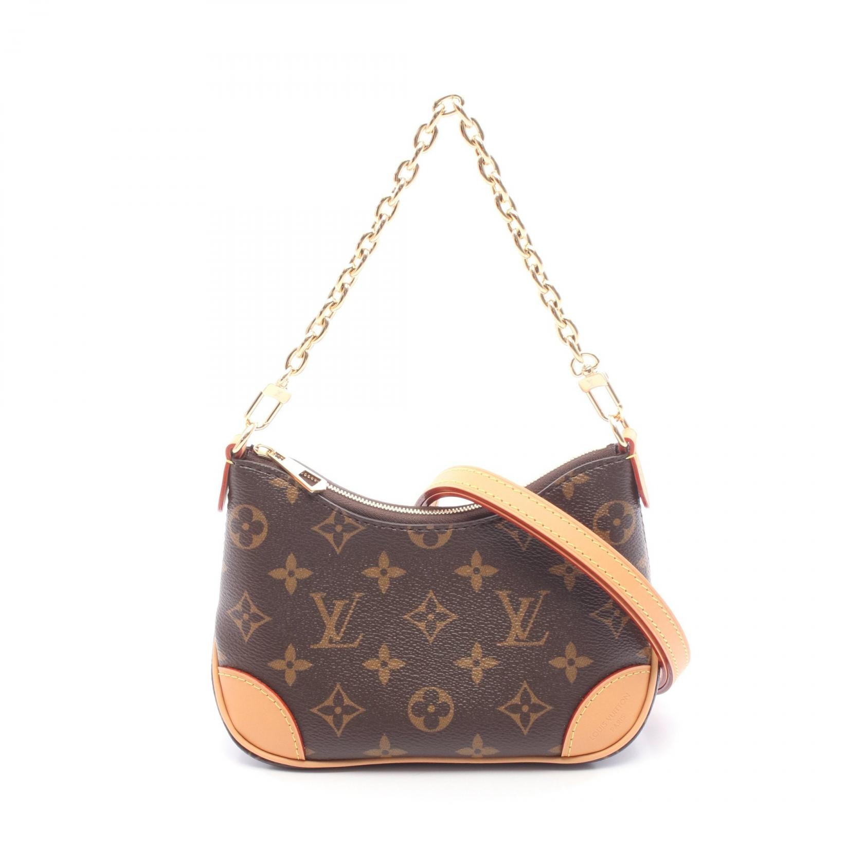 ルイ・ヴィトン LOUIS VUITTON ナノ ブーローニュ ハンドバッグ バッグ PVCコーティングキャンバス レザー モノグラム レディース ブラウン系 M25519 【中古】