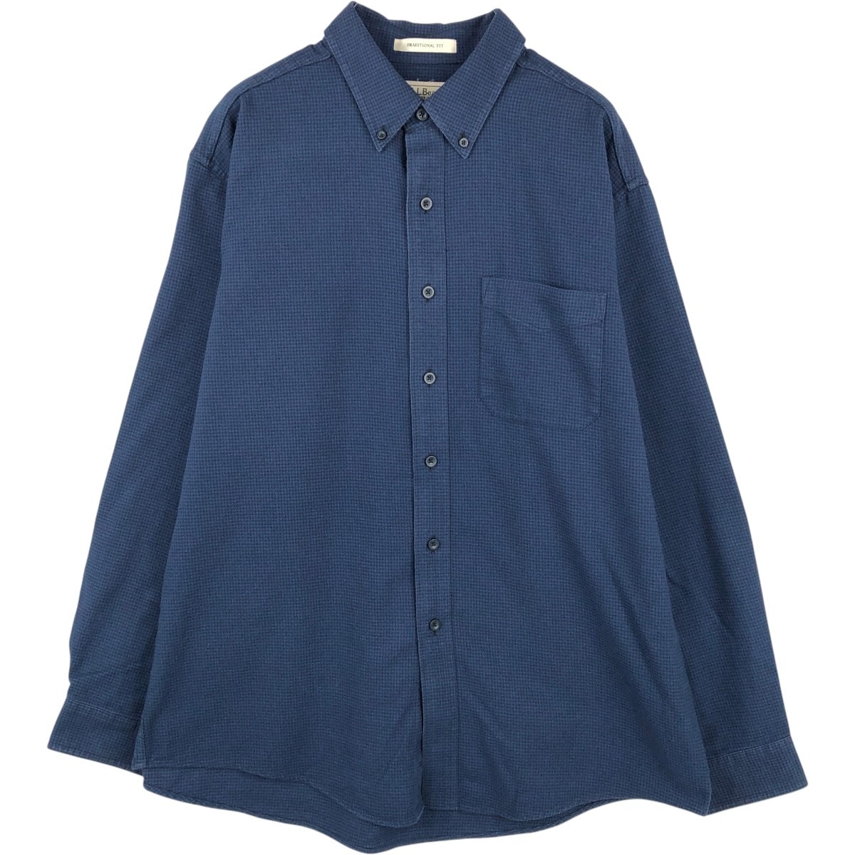 古着 90~00年代 エルエルビーン L.L.Bean TRADITIONAL FIT 千鳥格子柄 長袖 ボタンダウン ライトネルシャツ メンズL相当 ヴィンテージ/eaa677069