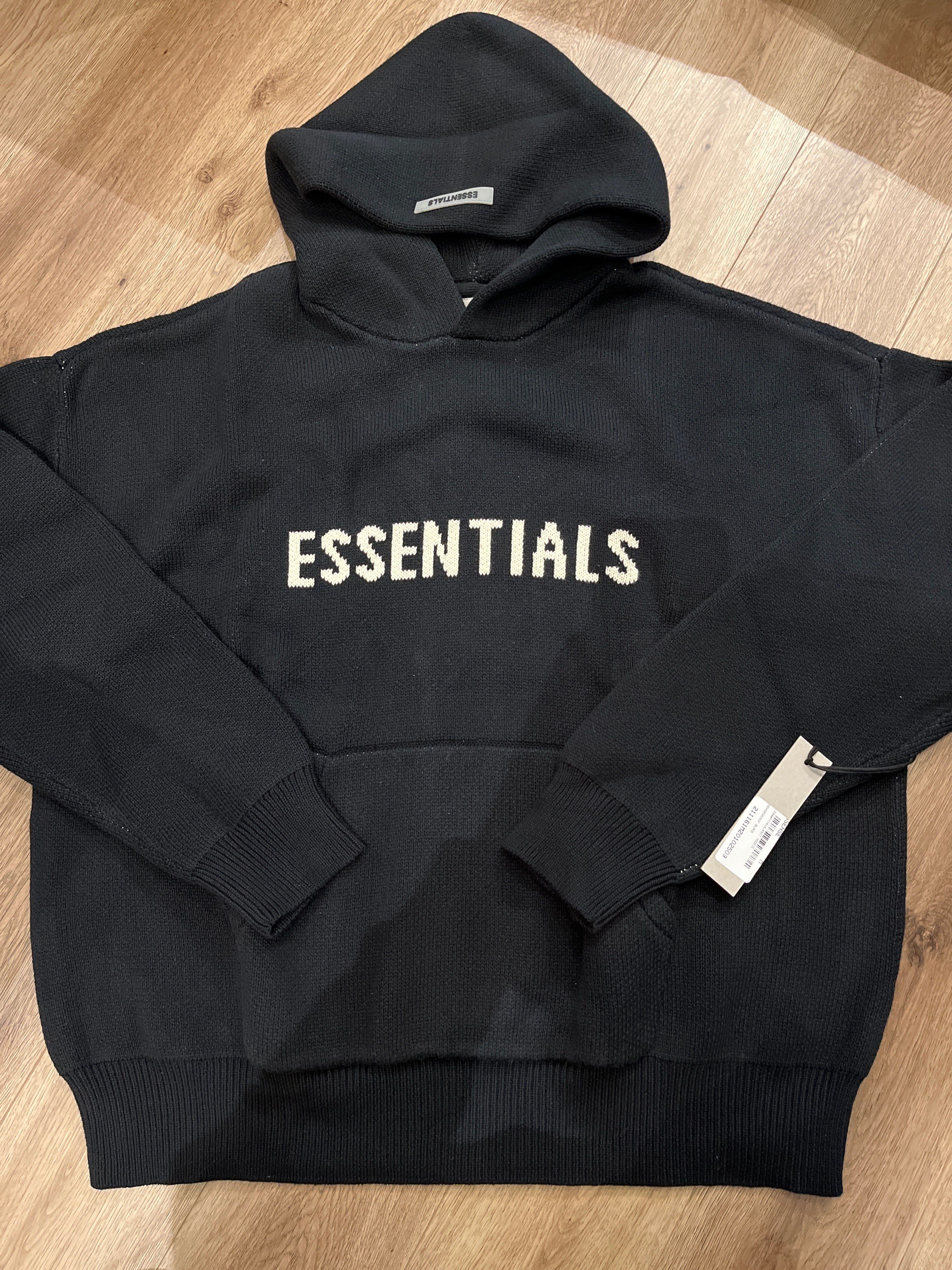 FEAR OF GOD ESSENTIALS Knit Hoodie "Black"