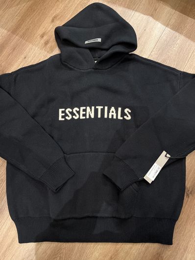 FEAR OF GOD ESSENTIALS Knit Hoodie "Black"