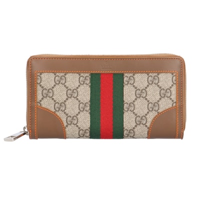 グッチ ジップアラウンドウォレット シェリーライン 長財布 GGスプリームキャンバス 388386 ユニセックス GUCCI 中古