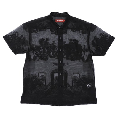 シュプリーム Last Supper Lace S/S Shirt レース シャツ トップス メンズ ブラック S 25SS S