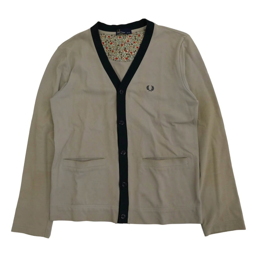 FRED PERRY フレッドペリー カーディガン F1526 Pique Cardigan 鹿の子 ニットカーディガン グレー系 XS【中古】