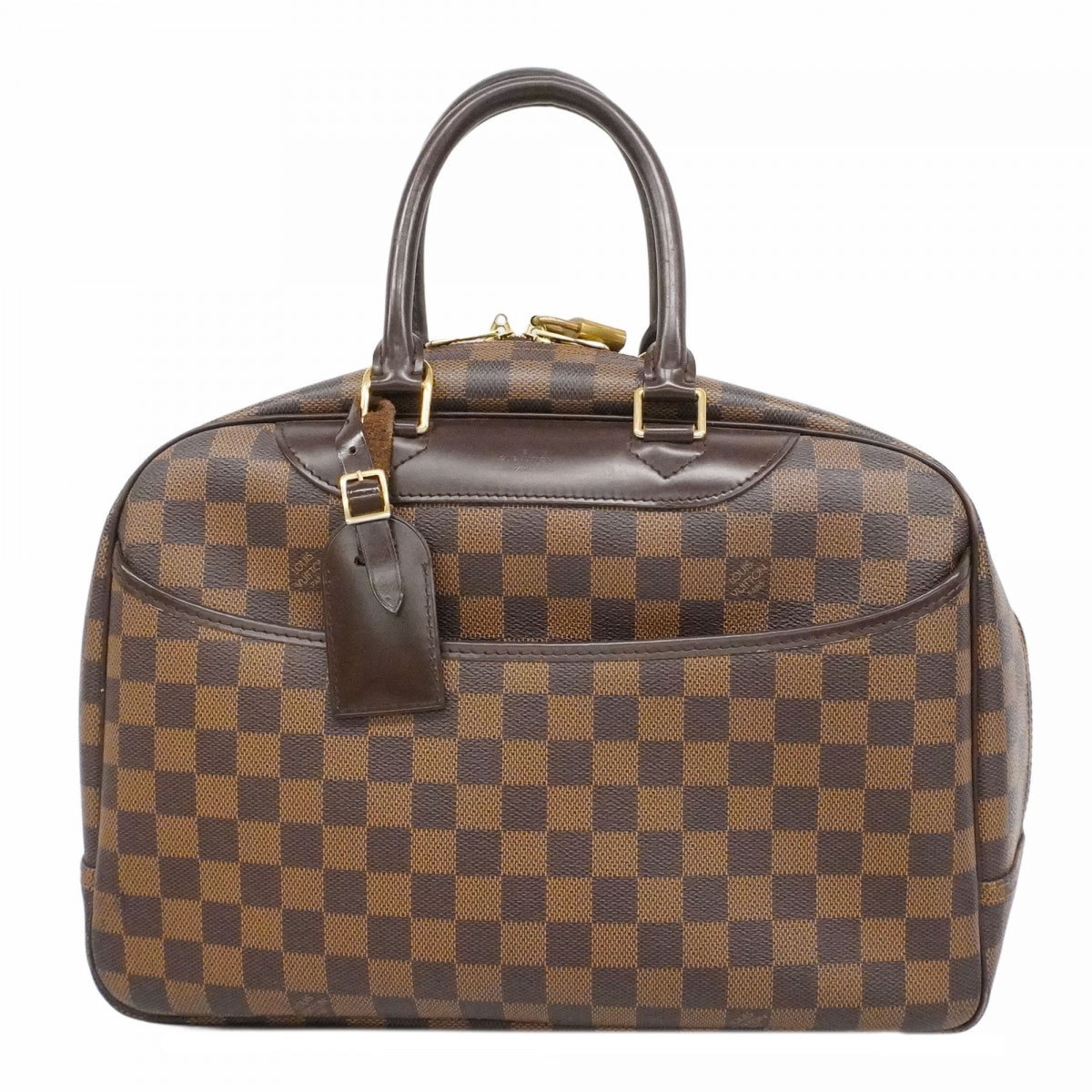 【6dc3612】ルイヴィトン ハンドバッグ ダミエ ドーヴィル N47272 エベヌ SPO【中古】レディース