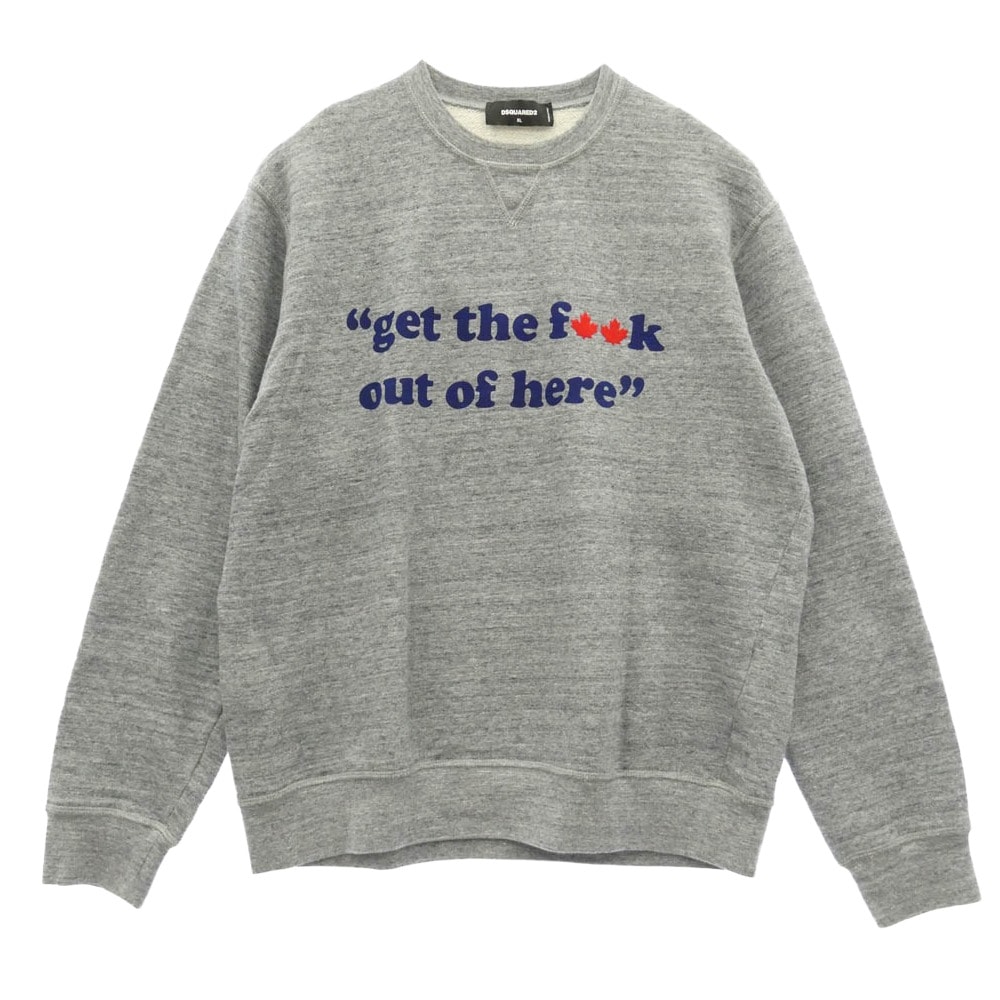 DSQUARED2 ディースクエアード 22AW S71GU0543 GTFO COOL SWEATSHIRT ロゴ スウェット シャツ グレー系 XL【中古】
