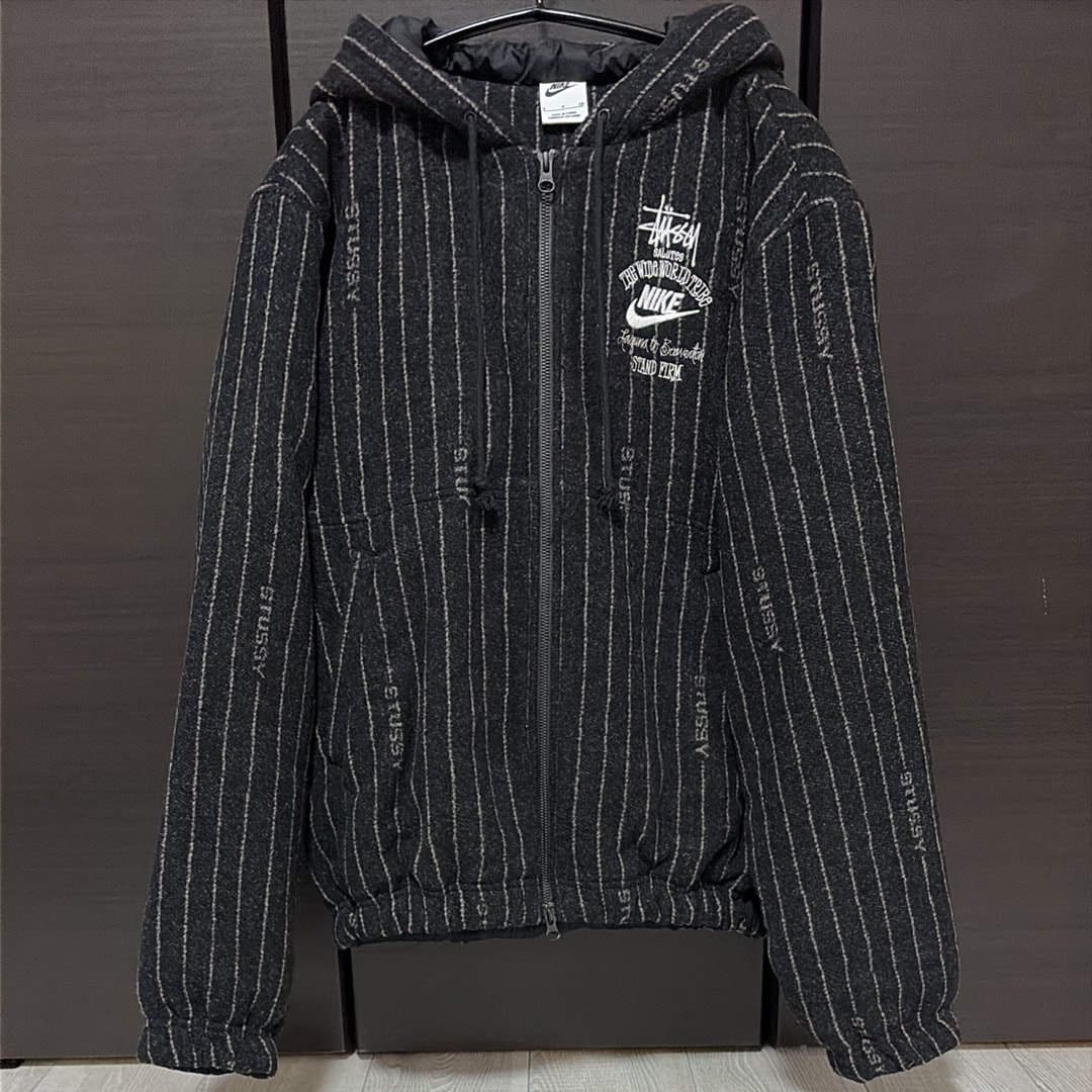 Stussy x Nike Striped Wool Jacket "Black"