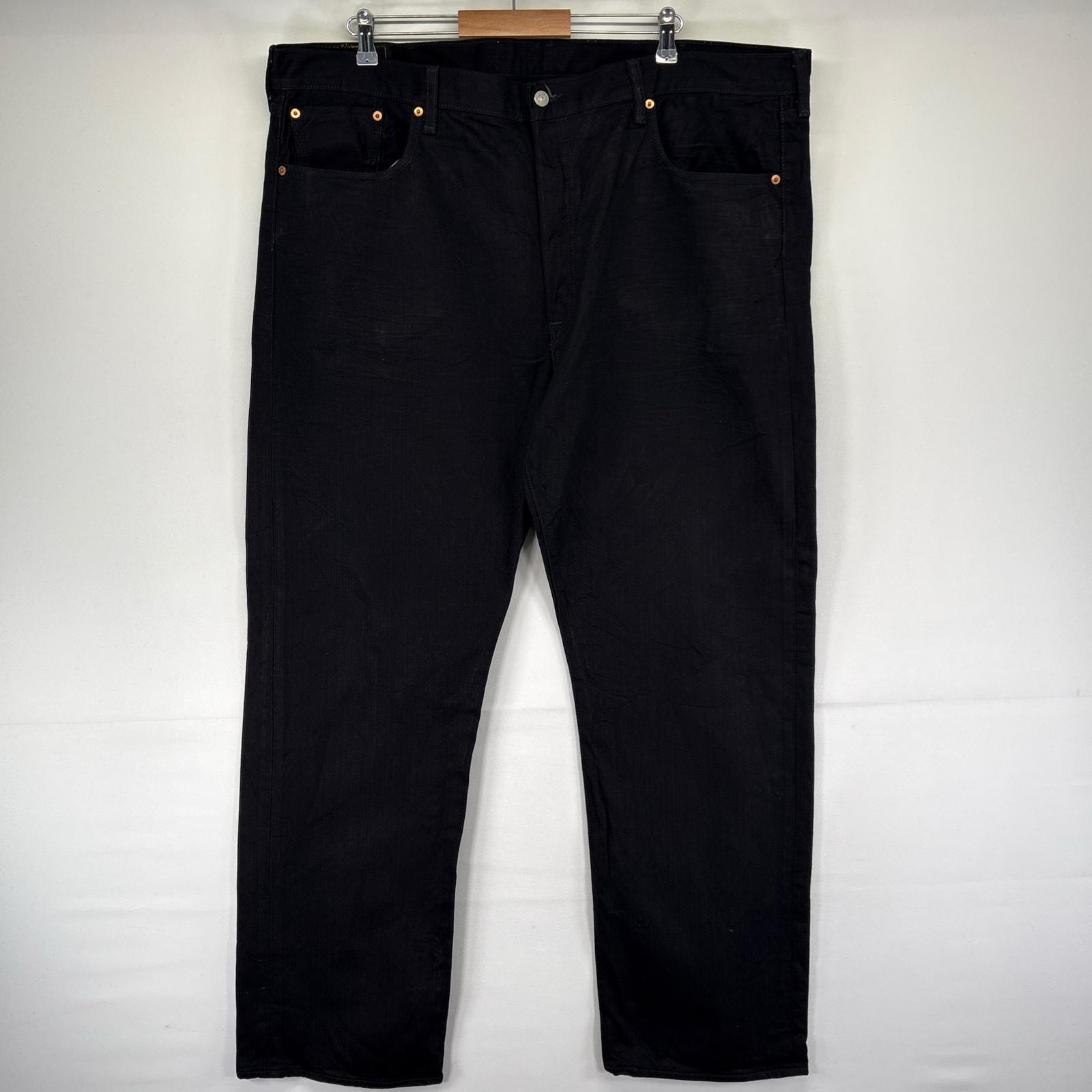 古着 リーバイス Levi's デニム パンツ 501 ストレート ジーパン 大きいサイズ ボタンフライ W46 L34  ブラック系 メンズ