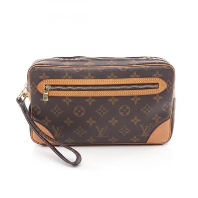 ルイ・ヴィトン LOUIS VUITTON マルリードラゴンヌ セカンドバッグ クラッチバッグ バッグ PVCコーティングキャンバス レザー モノグラム メンズ レディース ブラウン系 M51825 【中古】