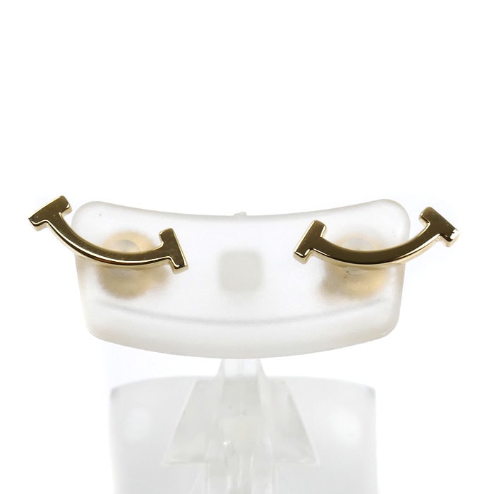 TIFFANY&Co. ティファニー K18YG イエローゴールド Tスマイル ミニ ピアス 60150766 1.7g レディース【中古】【美品】