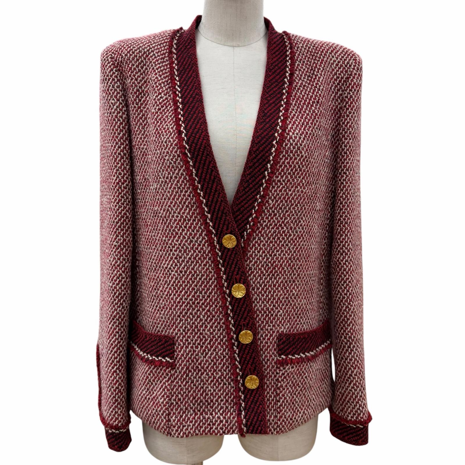 良品 シャネルブティック ジャケット レッド 38 98A P11572