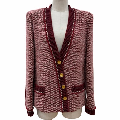良品 シャネルブティック ジャケット レッド 38 98A P11572