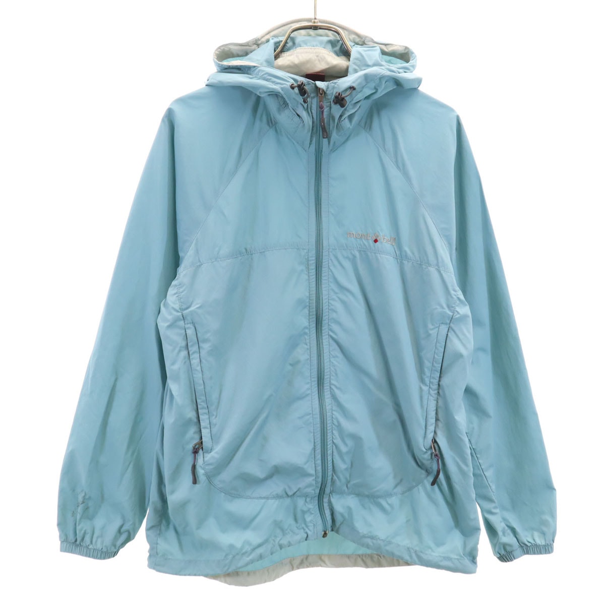 mont-bell モンベル ウインドブラスト ジャケット M 水色系 アウトドア 収納袋付き