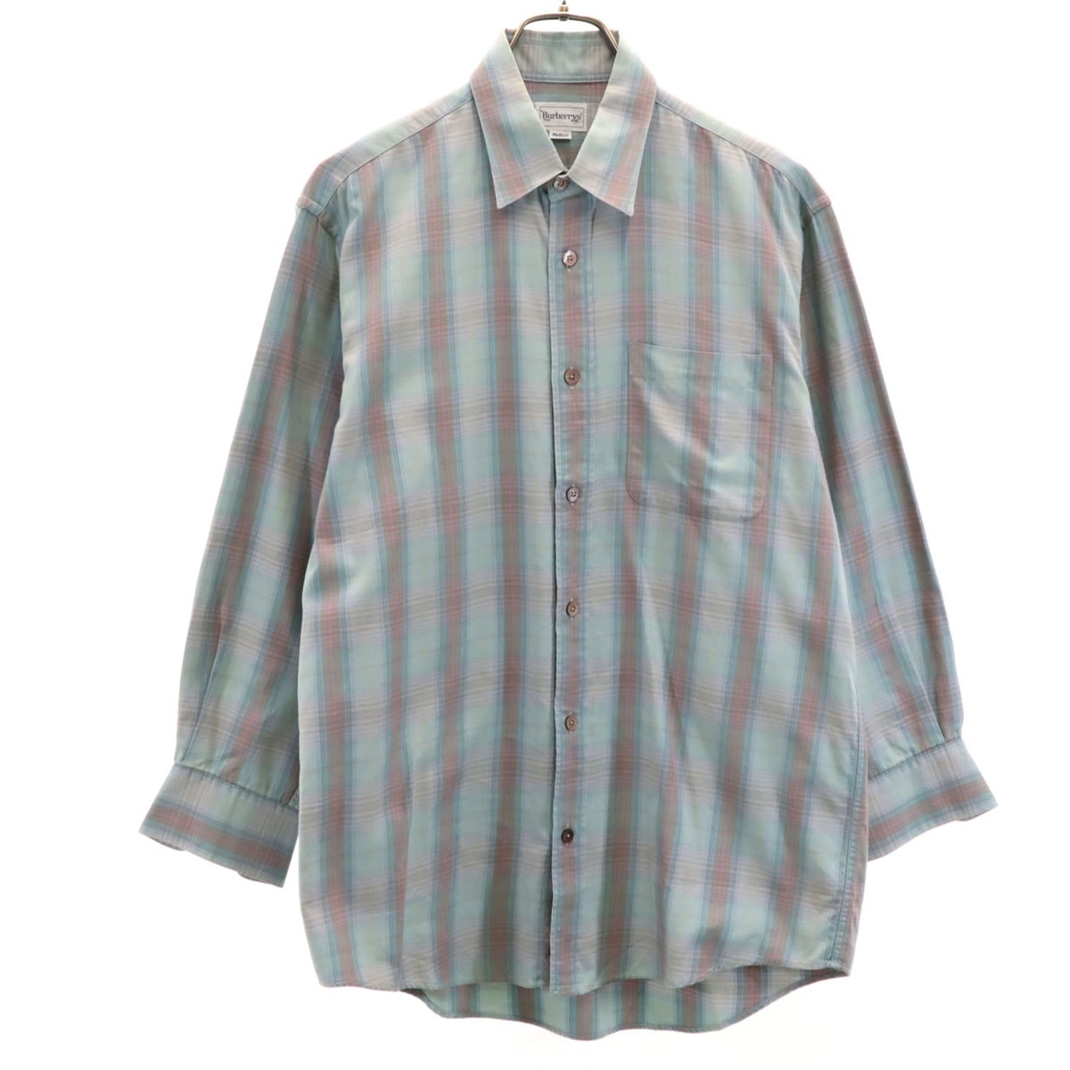Burberrys バーバリーズ 90s オールド チェック柄 長袖 シャツ M グリーン系