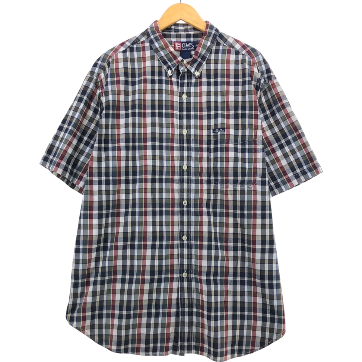 古着 ラルフローレン Ralph Lauren CHAPS チャップス 半袖 ボタンダウンシャツ メンズXL相当/eaa544765