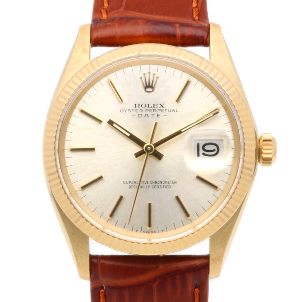ロレックス デイト オイスターパーペチュアル 腕時計 時計 K14イエローゴールド 1503/7 自動巻き オーバーホール済 メンズ 1年保証 ROLEX 中古