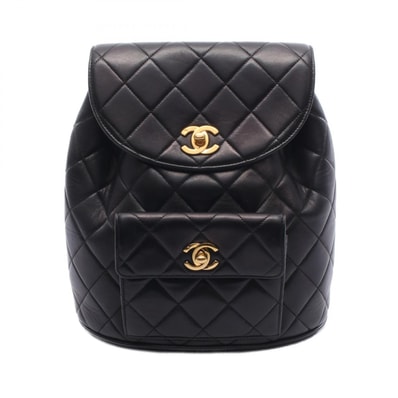 シャネル CHANEL マトラッセ リュックサック バックパック バッグ ラムスキン(羊革) レディース ブラック系 【中古】