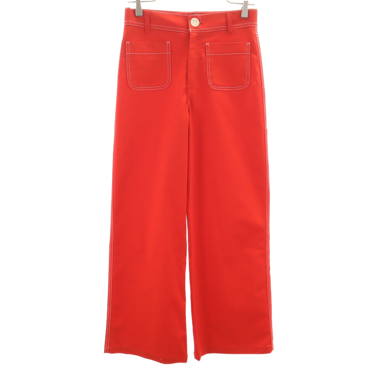 美品 ZARA ザラ ワイドパンツ S レッド TRF COLLECTION