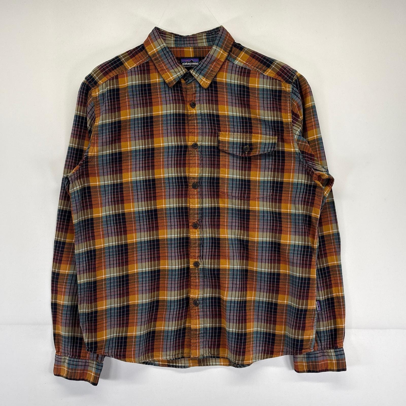 古着 パタゴニア patagonia 長袖シャツ コットンシャツ チェック柄 アウトドア 胸ポケット  ピスタグ M マルチカラー メンズ