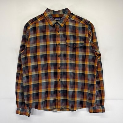 古着 パタゴニア patagonia 長袖シャツ コットンシャツ チェック柄 アウトドア 胸ポケット ピスタグ M マルチカラー メンズ