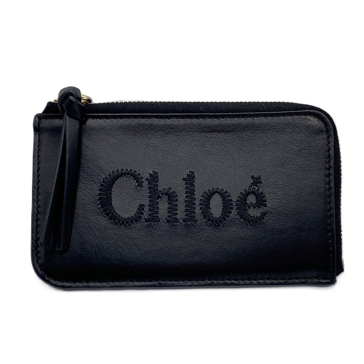Chloe クロエ スモールパース フラグメントケース コインケース CHC23SP866I10001 レザー ブラック レディース【中古】