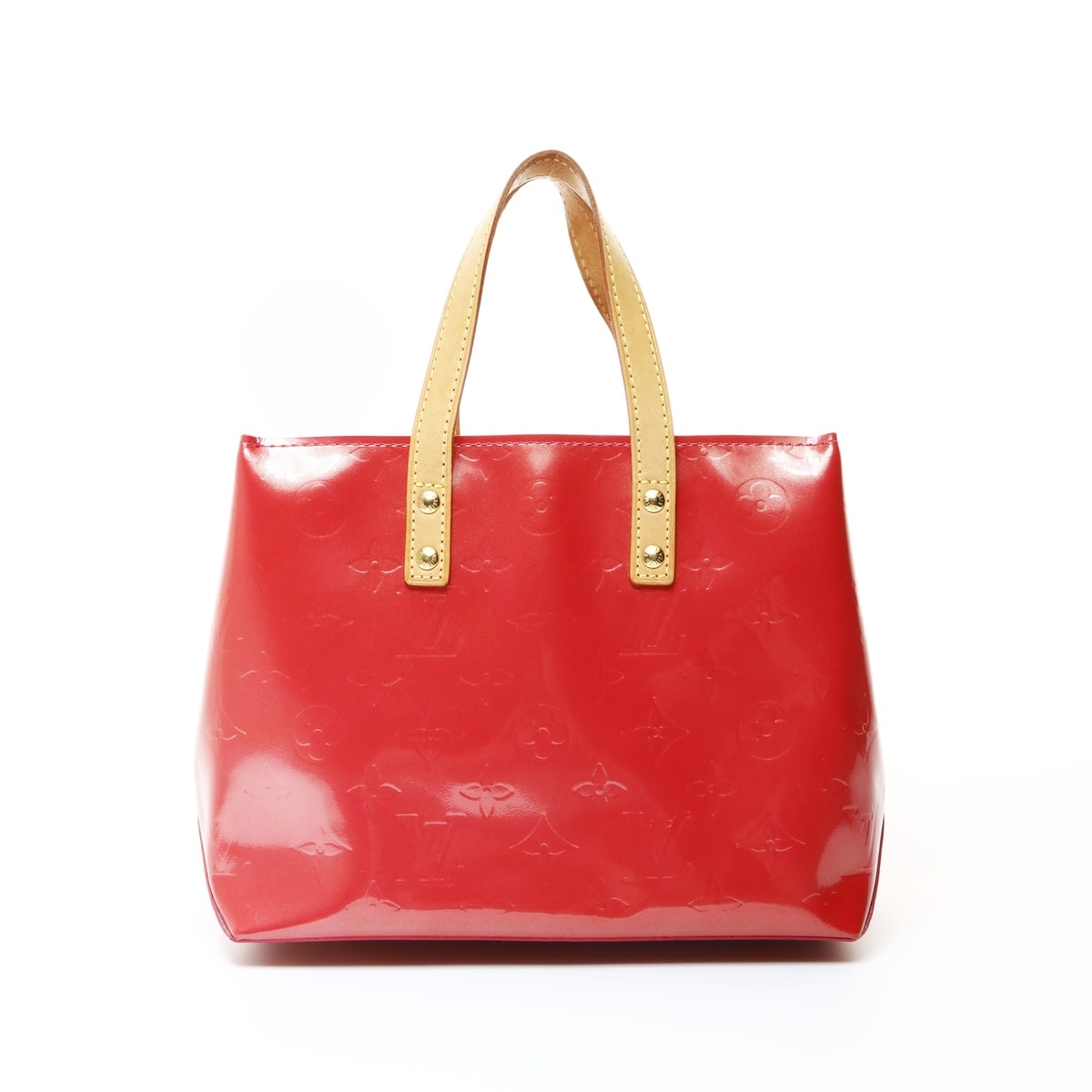 ヴィトン LV ヴェルニ リード モノグラム パテントレザー PVC 2005年製 ハンドバッグ【中古】