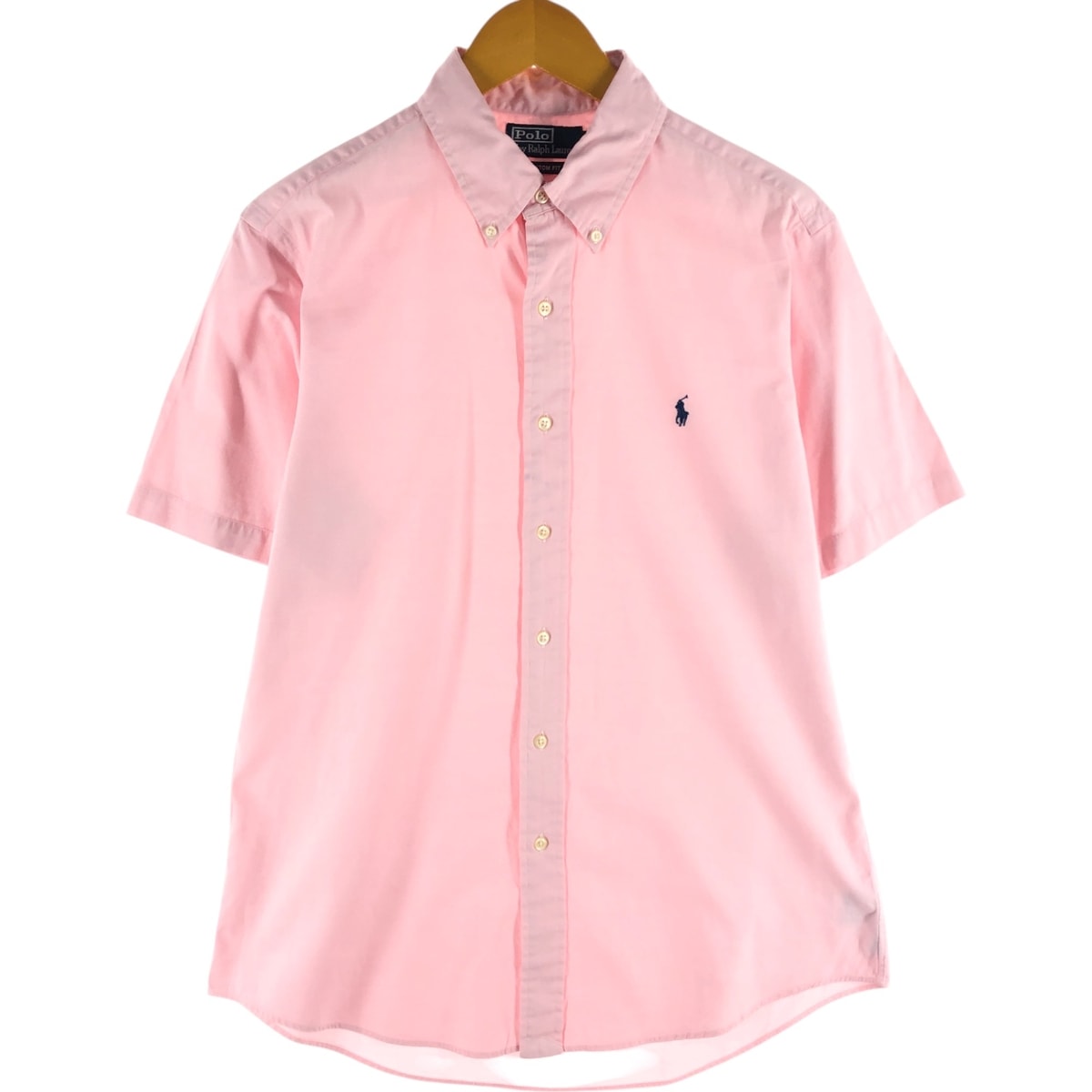 古着 ラルフローレン Ralph Lauren POLO by Ralph Lauren CUSTOM FIT 半袖 ボタンダウンシャツ メンズL相当/eaa534560