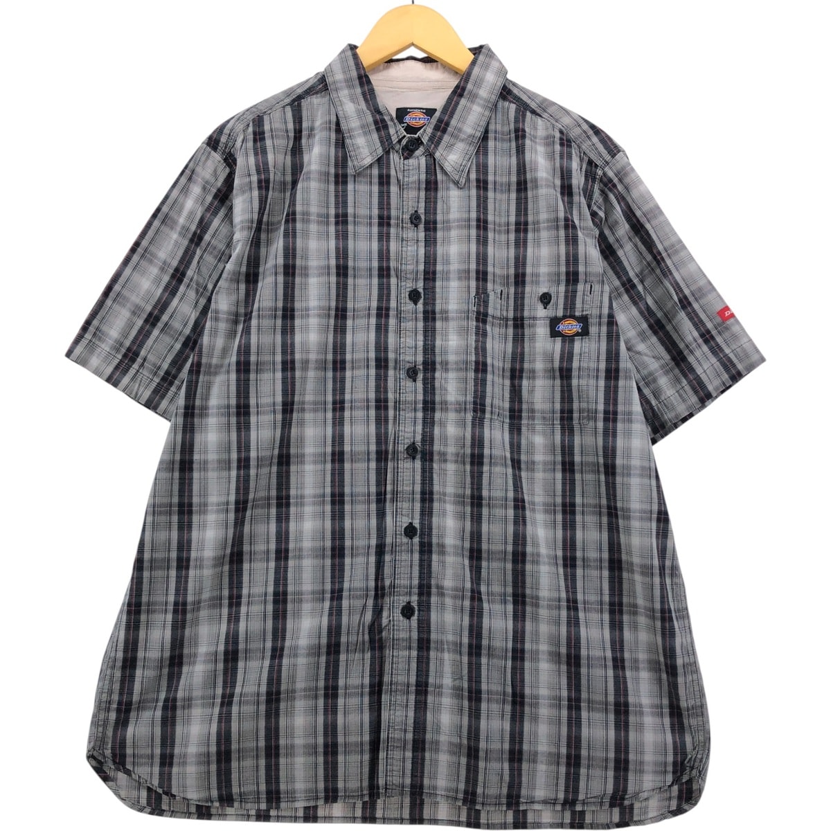 古着 ディッキーズ Dickies チェック柄 半袖 ワークシャツ メンズXL相当/eaa578754