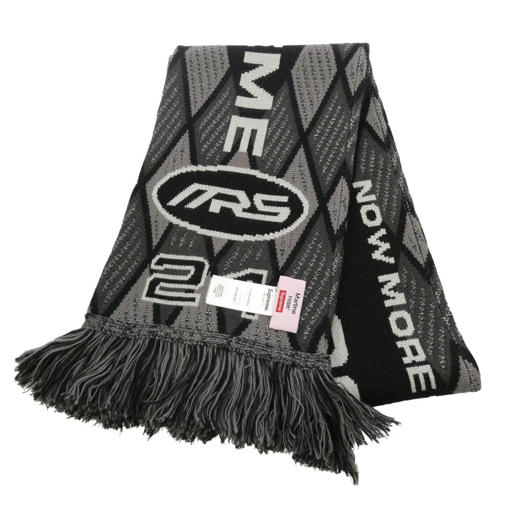 Supreme シュプリーム 24AW x Martine Rose Scarf Black マーティンローズ スカーフ マフラー ブラック系 グレー系 140×20cm【極上美品】【中古】