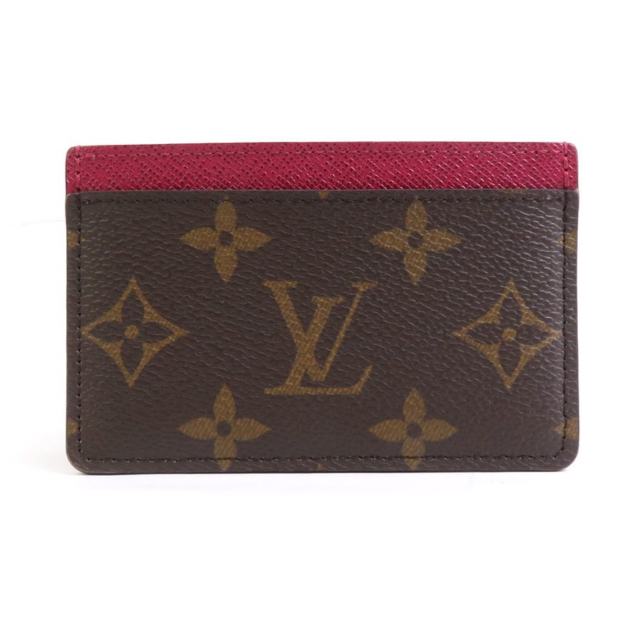 ルイ ヴィトン LOUIS VUITTON カードケース モノグラム ポルト カルト サーンプル モノグラムキャンバス フューシャ レディース M60703【中古】 h31346a