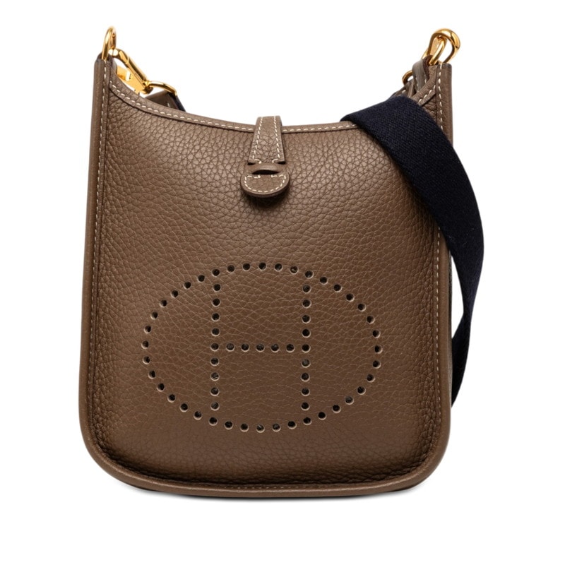 エルメス エブリンTPM ショルダーバッグ エトゥープ ネイビー トリヨンクレマンス レディース HERMES 【中古】