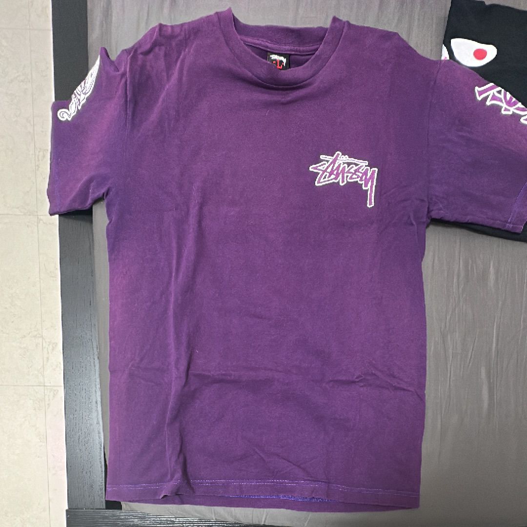 Stussy Lサイズ 紫 パープル Tシャツ 古着