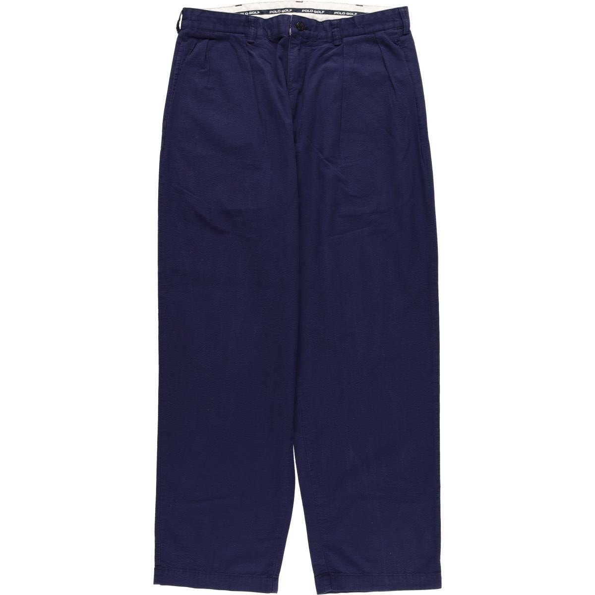 古着 ラルフローレン Ralph Lauren POLO GOLF ポロゴルフ ツータック シアサッカー コットン スラックスパンツ メンズw34相当/eaa581296