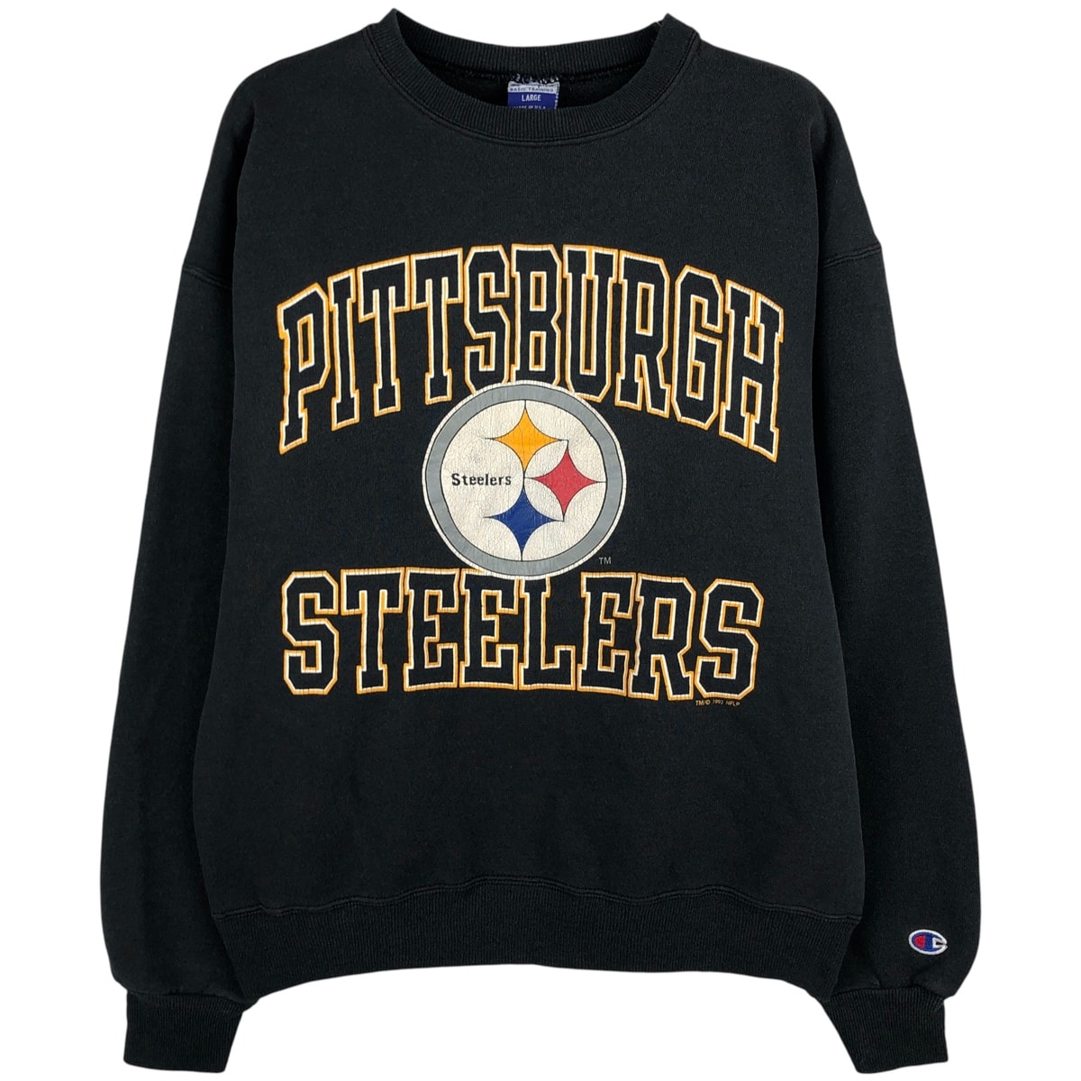 古着 90年代 チャンピオン Champion NFL PITTSBURGH STEELERS ピッツバーグスティーラーズ プリントスウェットシャツ トレーナー USA製 メンズL相当 ヴィンテージ/eaa606794